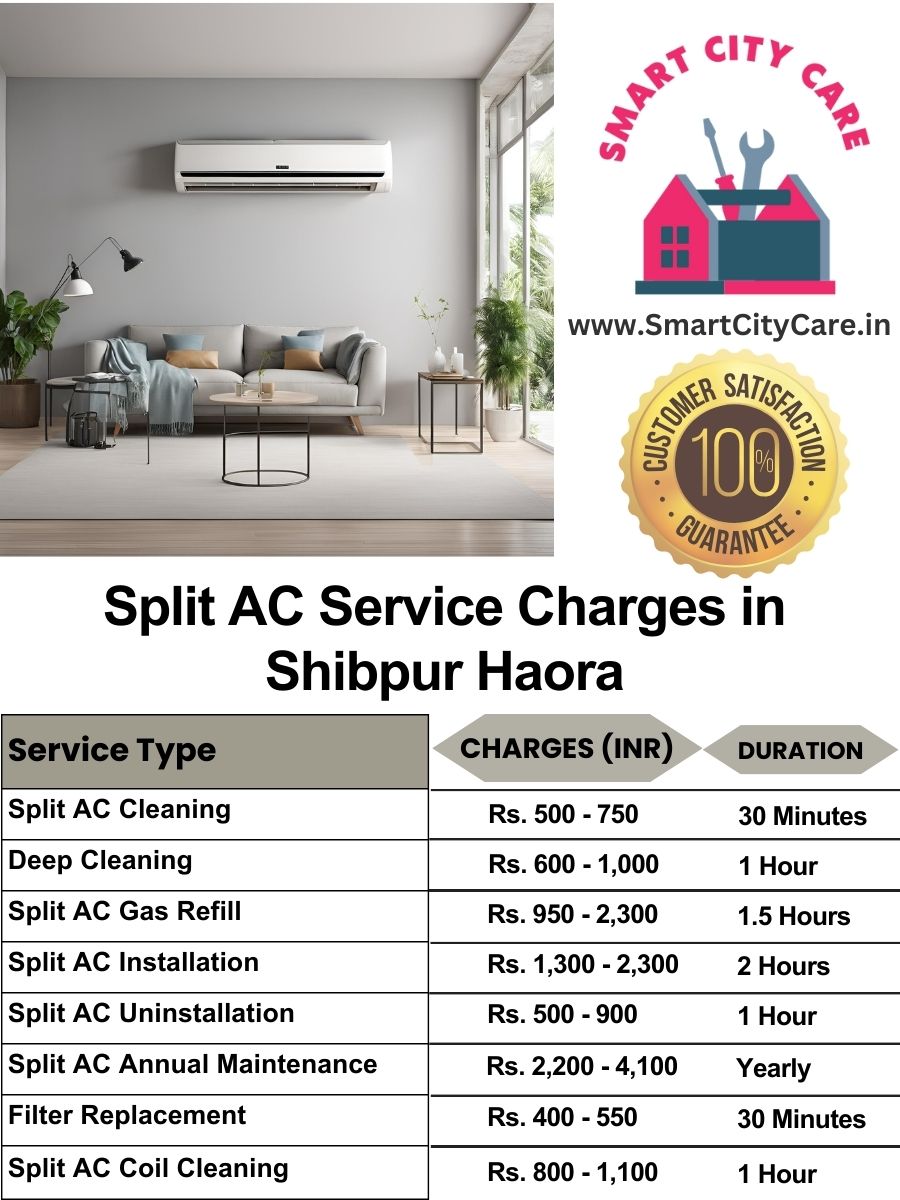 Split AC Service cost list in  Shibpur, Haora