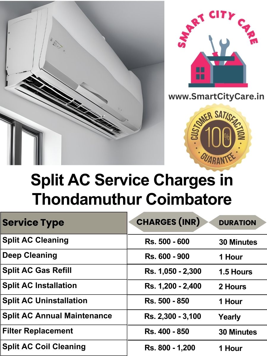 Split AC Service cost list in  Thondamuthur, Coimbatore