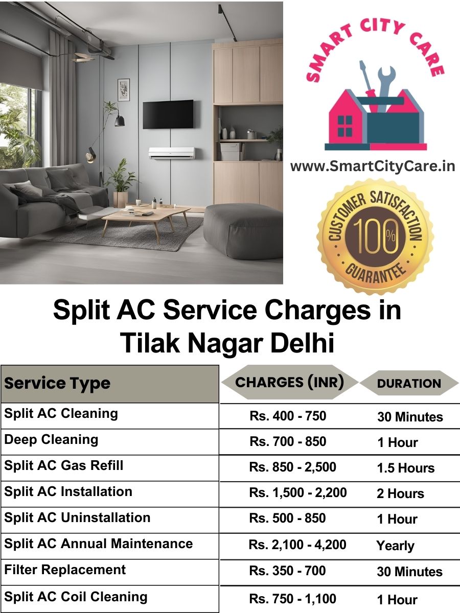 Split AC Service cost list in  Tilak Nagar, Delhi