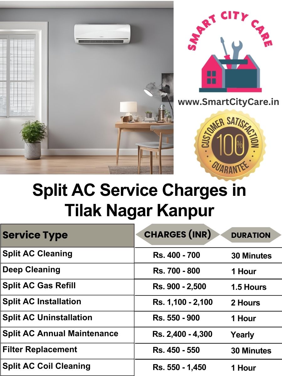 Split AC Service cost list in  Tilak Nagar, Kanpur