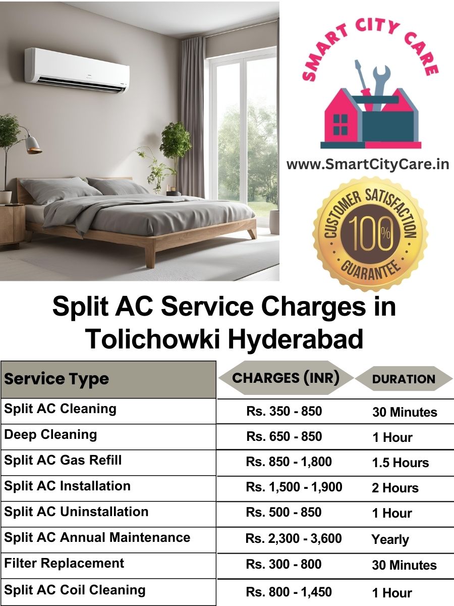 Split AC Service cost list in  Tolichowki, Hyderabad