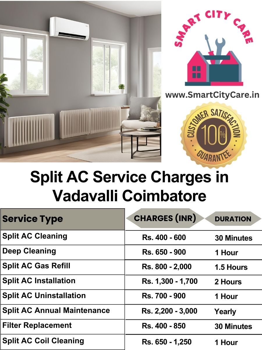 Split AC Service cost list in  Vadavalli, Coimbatore