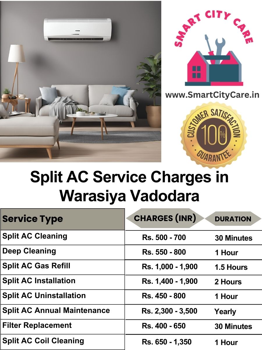 Split AC Service cost list in  Warasiya, Vadodara