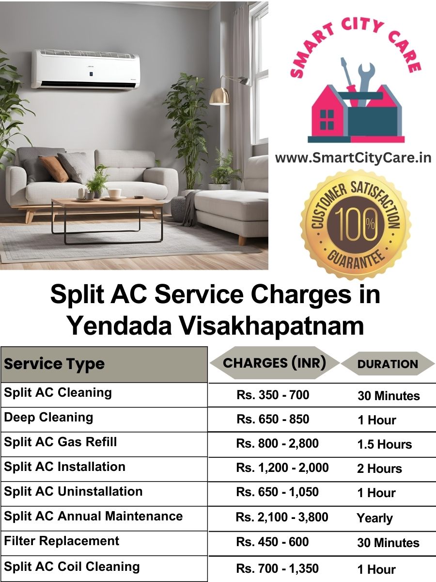 Split AC Service cost list in  Yendada, Visakhapatnam