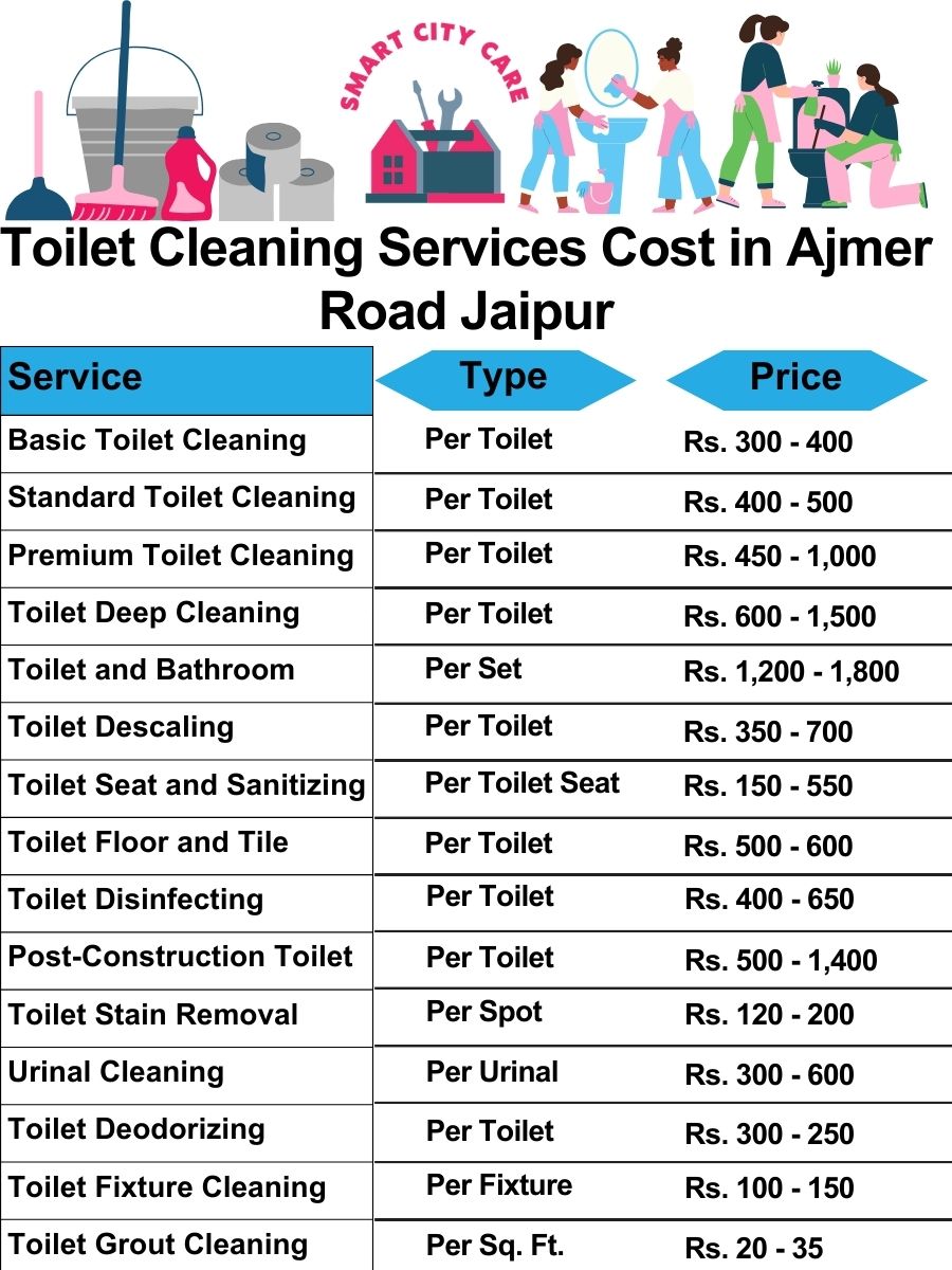 Toilet cleaning services price list in Ajmer Road, Jaipur