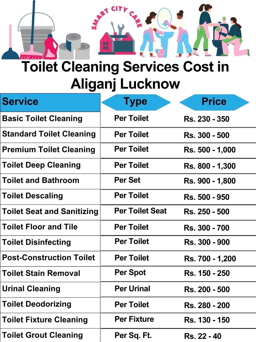 Toilet cleaning services price list in Aliganj, Lucknow