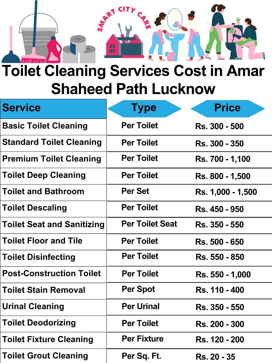 Toilet cleaning services price list in Amar Shaheed Path, Lucknow