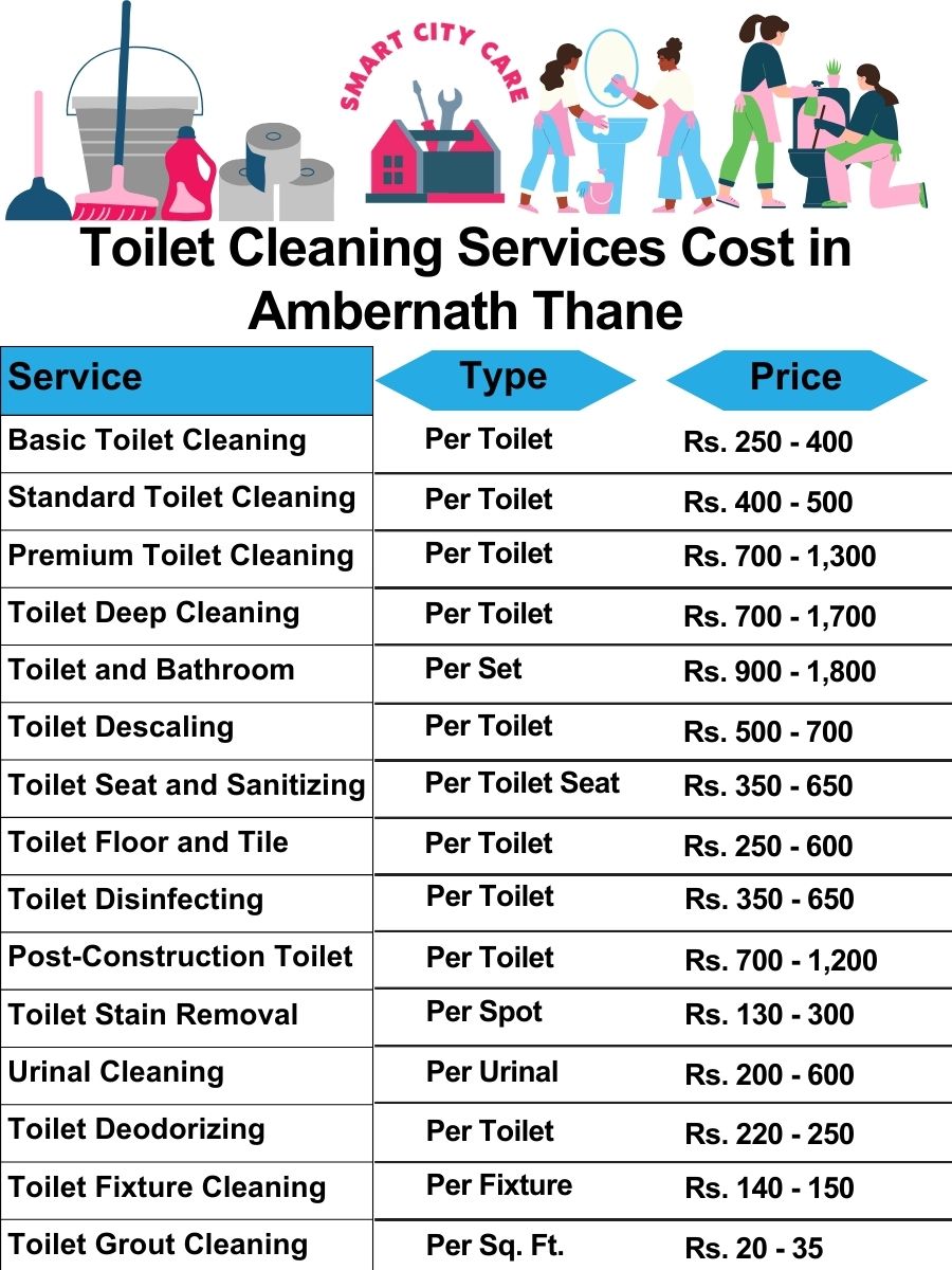 Toilet cleaning services price list in Ambernath, Thane