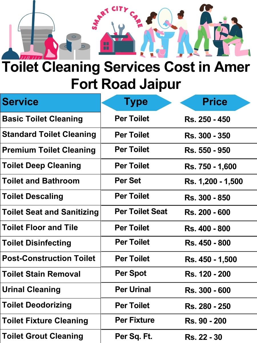 Toilet cleaning services price list in Amer Fort Road, Jaipur