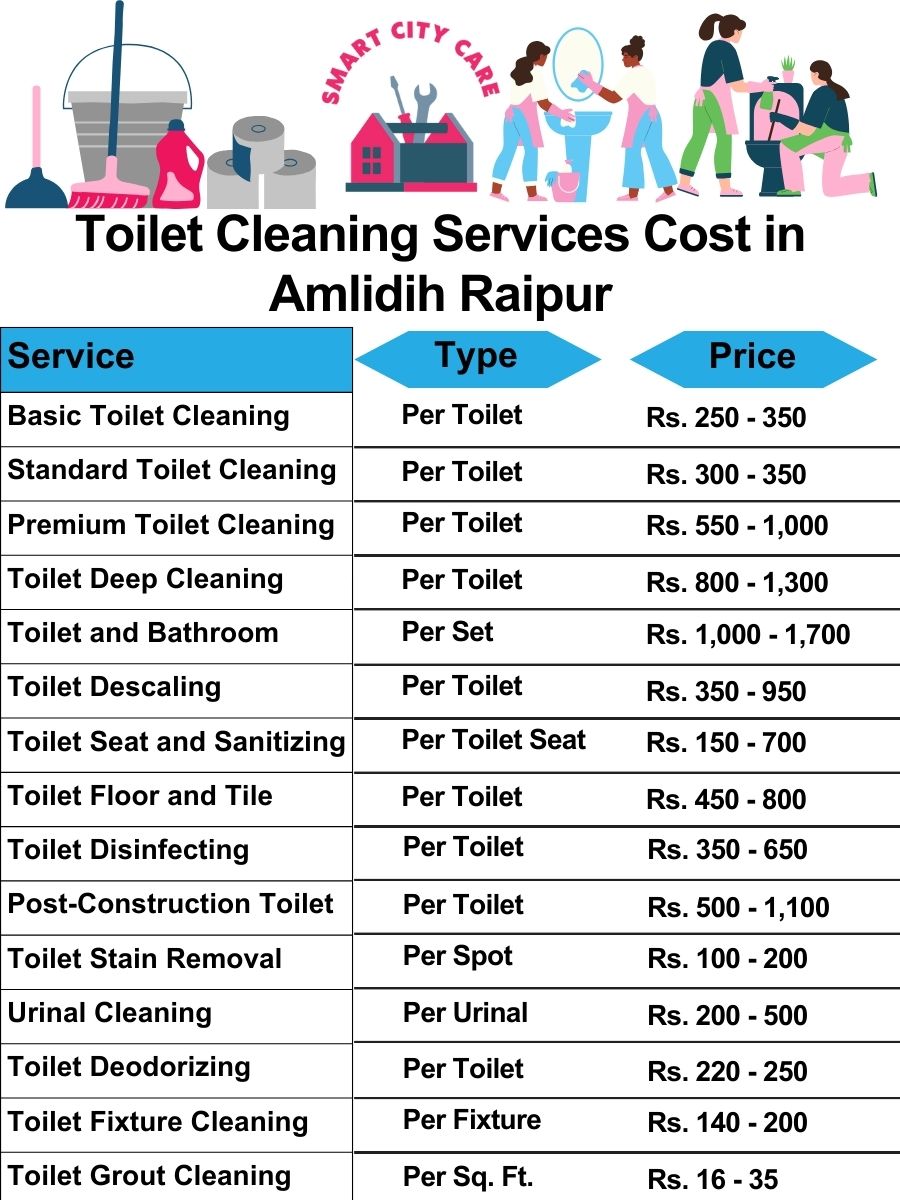 Toilet cleaning services price list in Amlidih, Raipur