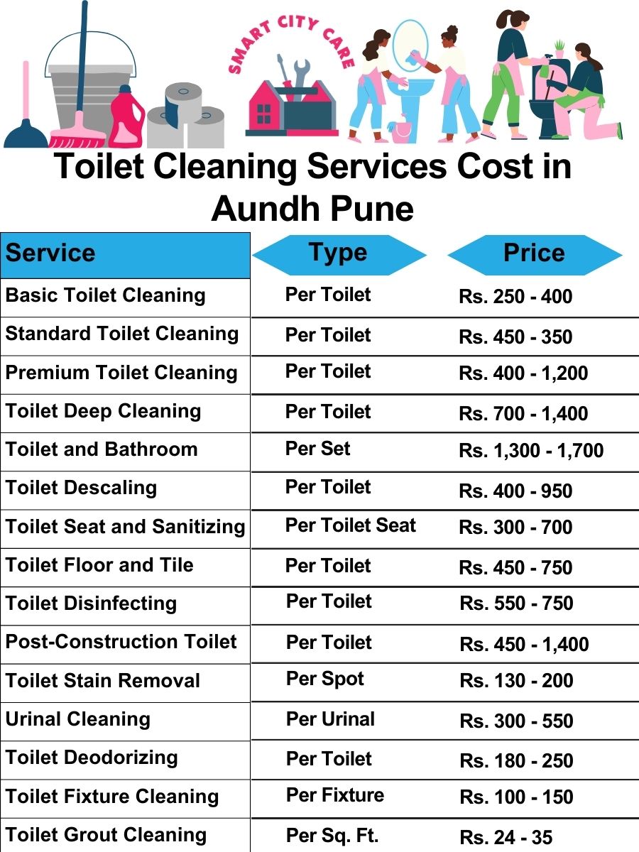 Toilet cleaning services price list in Aundh, Pune