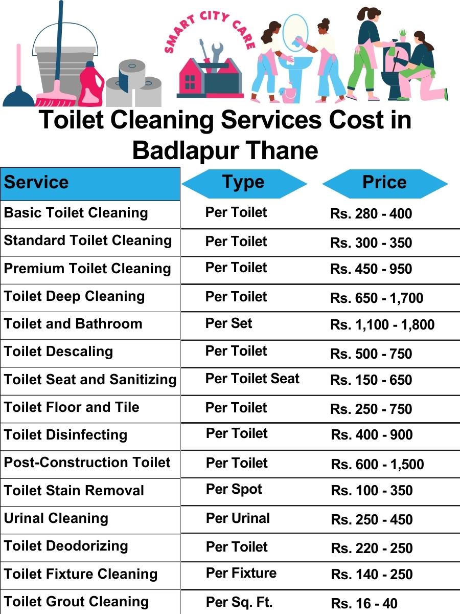 Toilet cleaning services price list in Badlapur, Thane