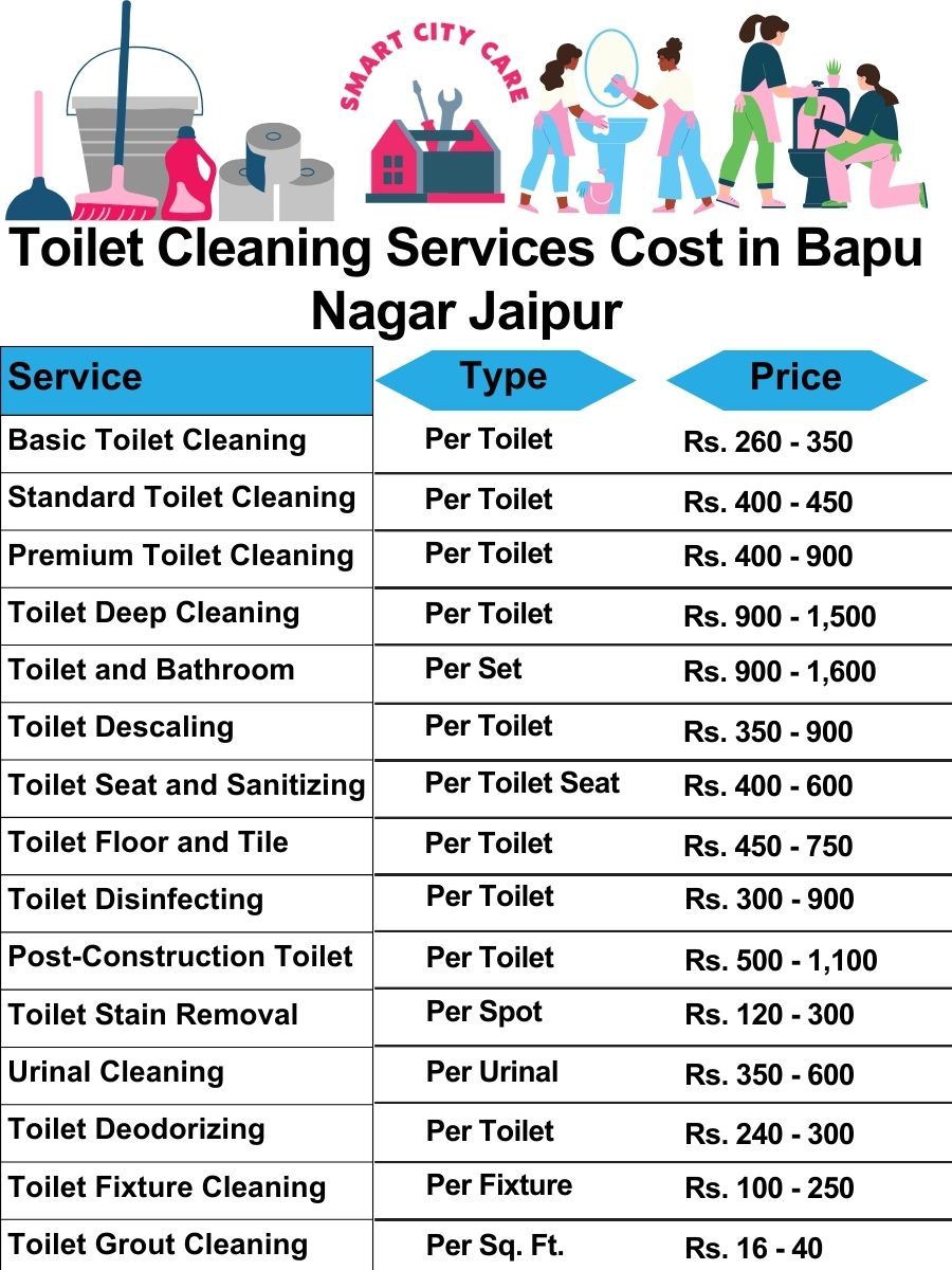 Toilet cleaning services price list in Bapu Nagar, Jaipur