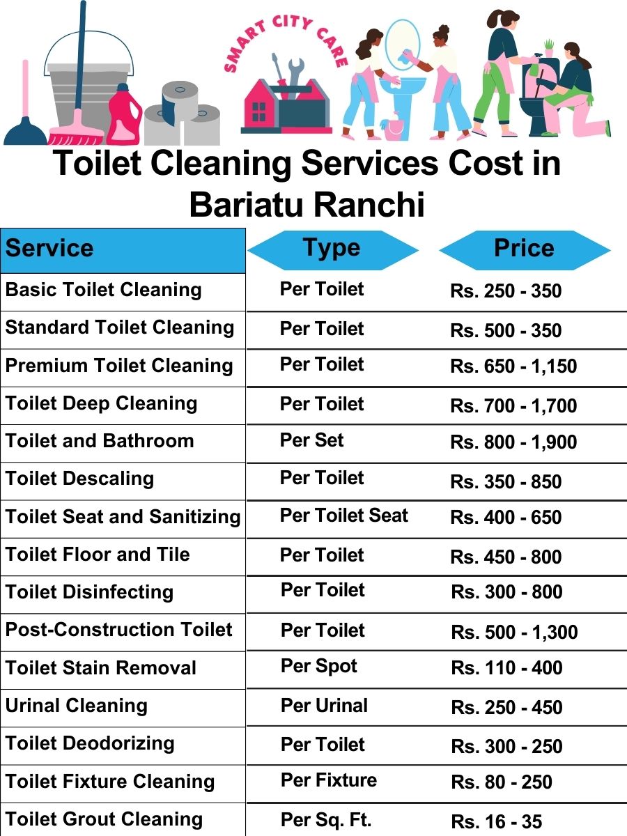 Toilet cleaning services price list in Bariatu, Ranchi