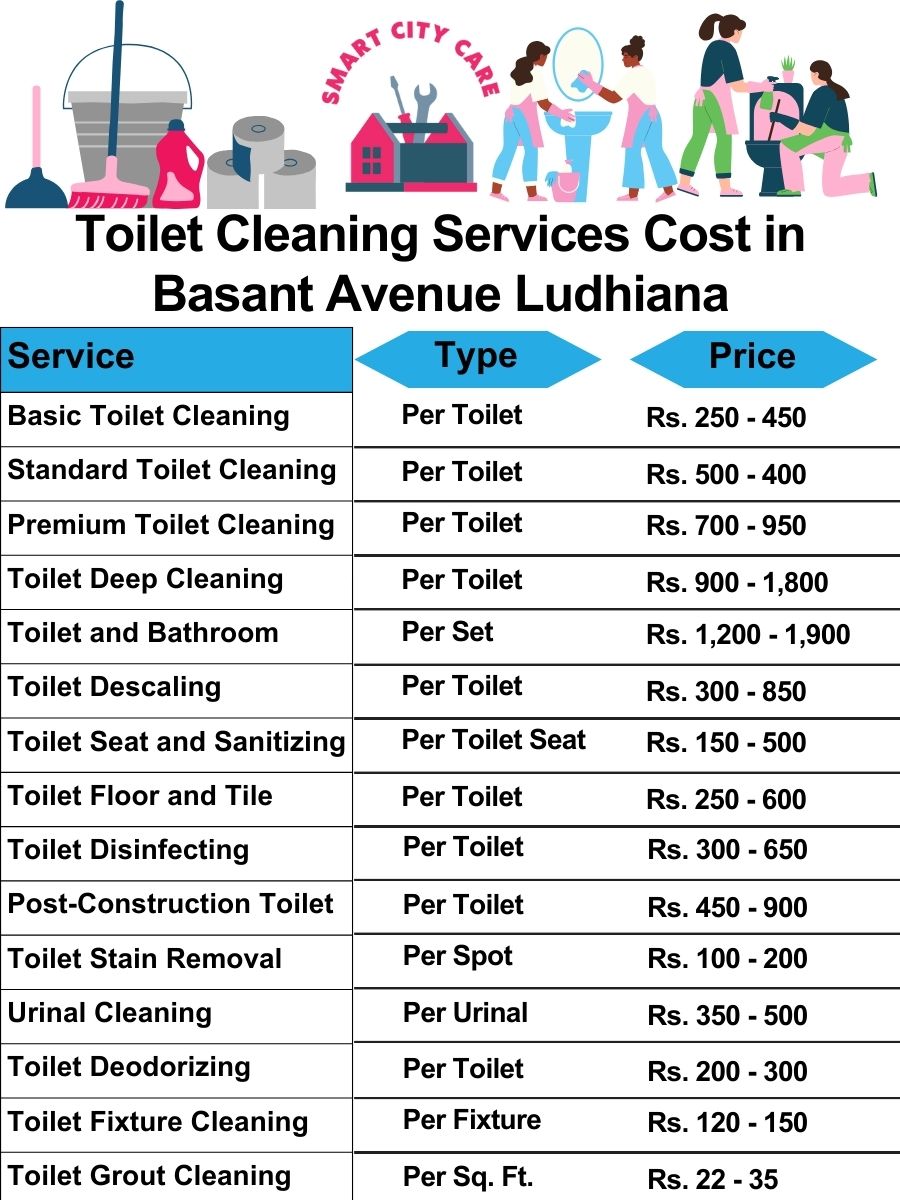 Toilet cleaning services price list in Basant Avenue, Ludhiana