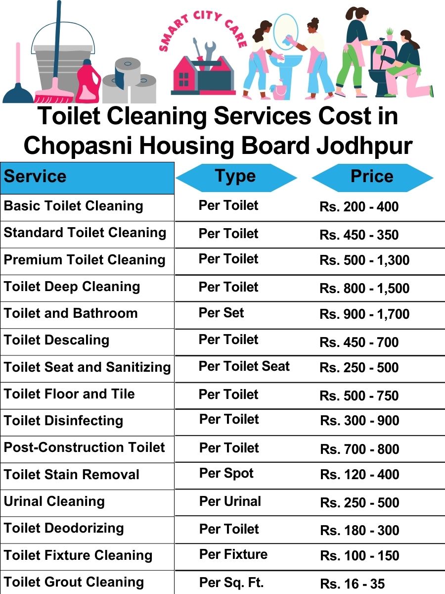 Toilet cleaning services price list in Chopasni Housing Board, Jodhpur