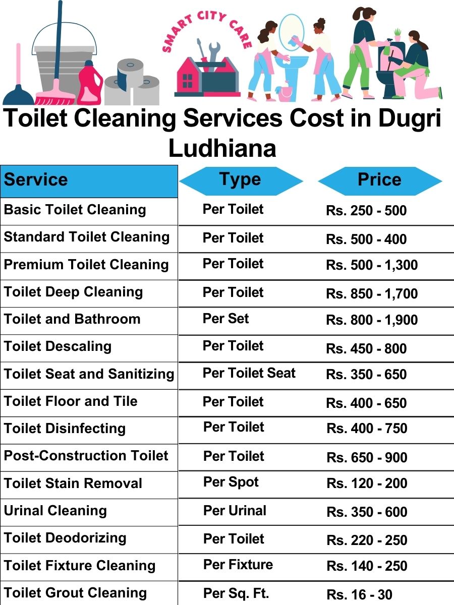 Toilet cleaning services price list in Dugri, Ludhiana