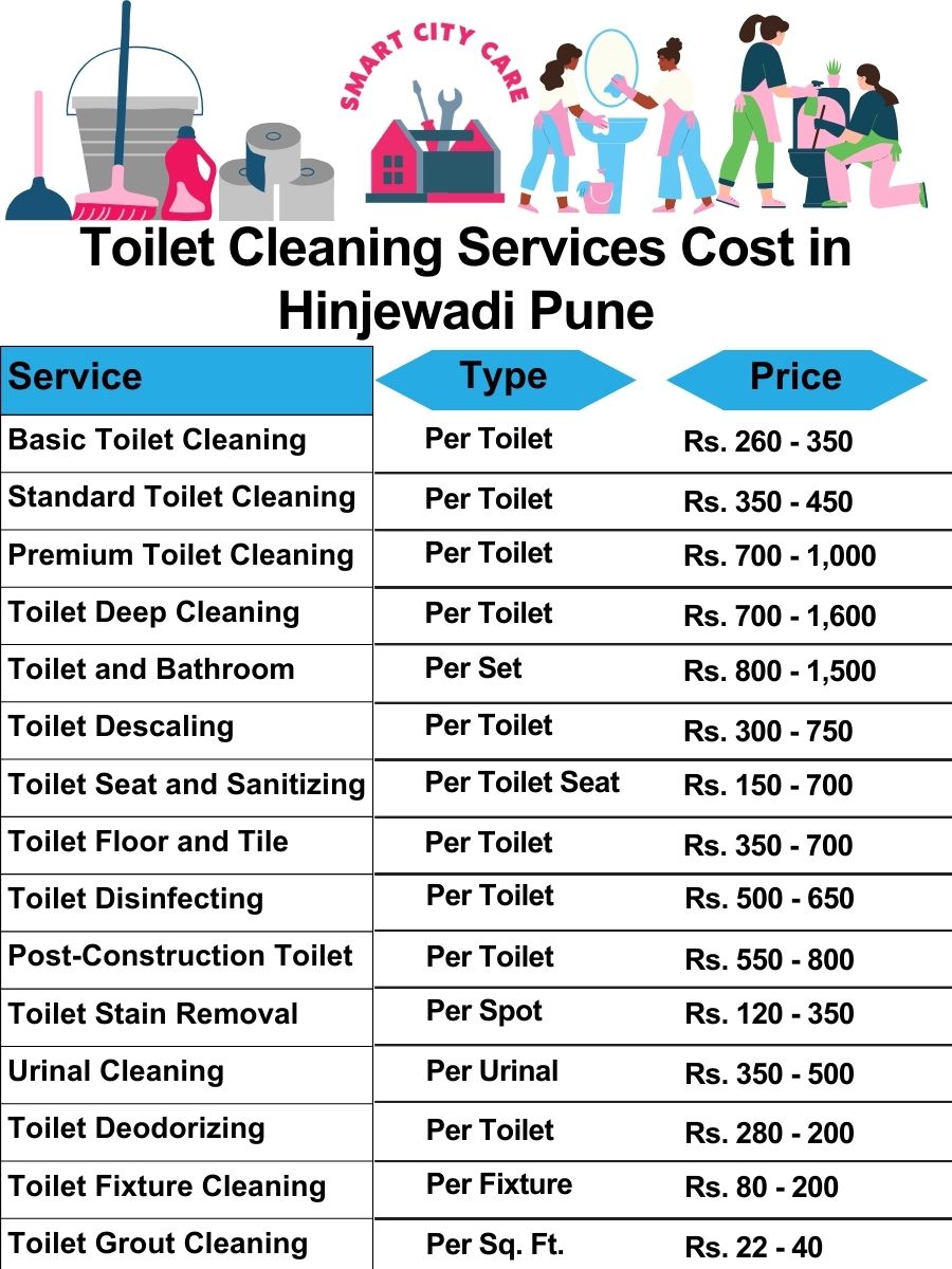 Toilet cleaning services price list in Hinjewadi, Pune