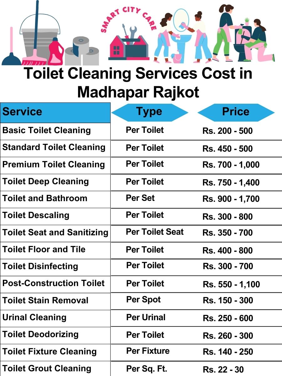 Toilet cleaning services price list in Madhapar, Rajkot