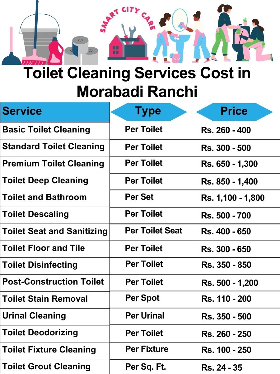 Toilet cleaning services price list in Morabadi, Ranchi