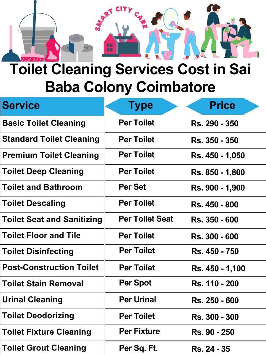 Toilet cleaning services price list in Sai Baba Colony, Coimbatore