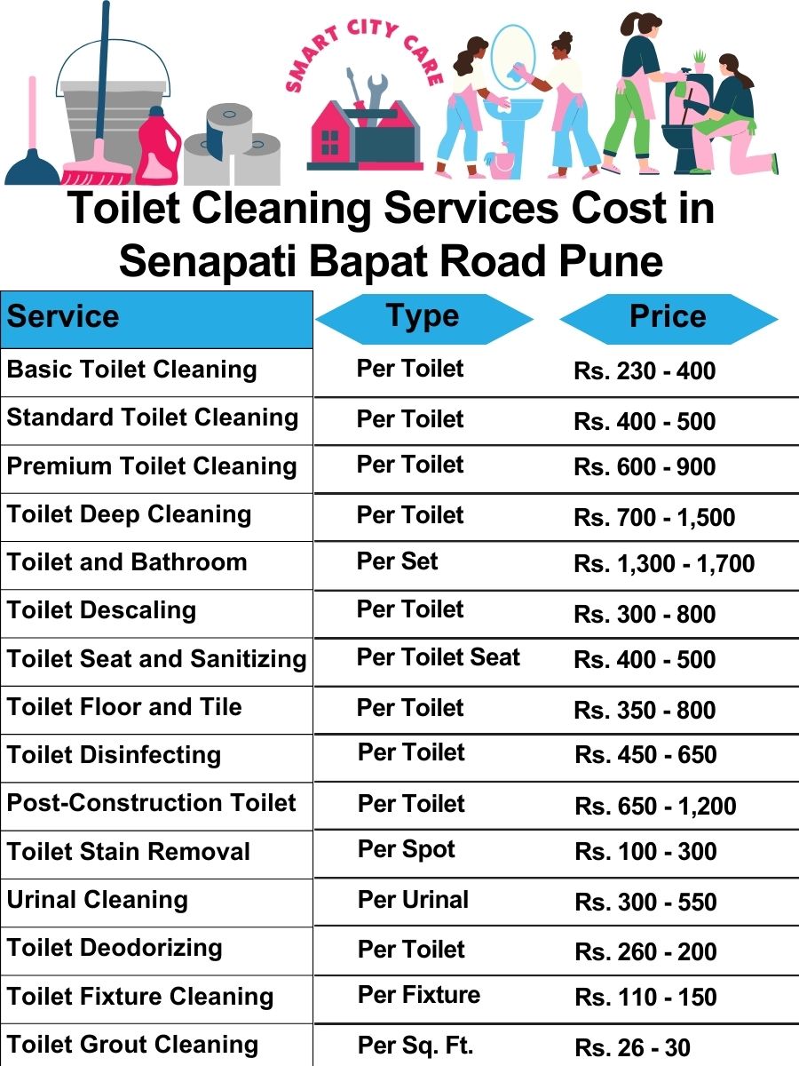 Toilet cleaning services price list in Senapati Bapat Road, Pune