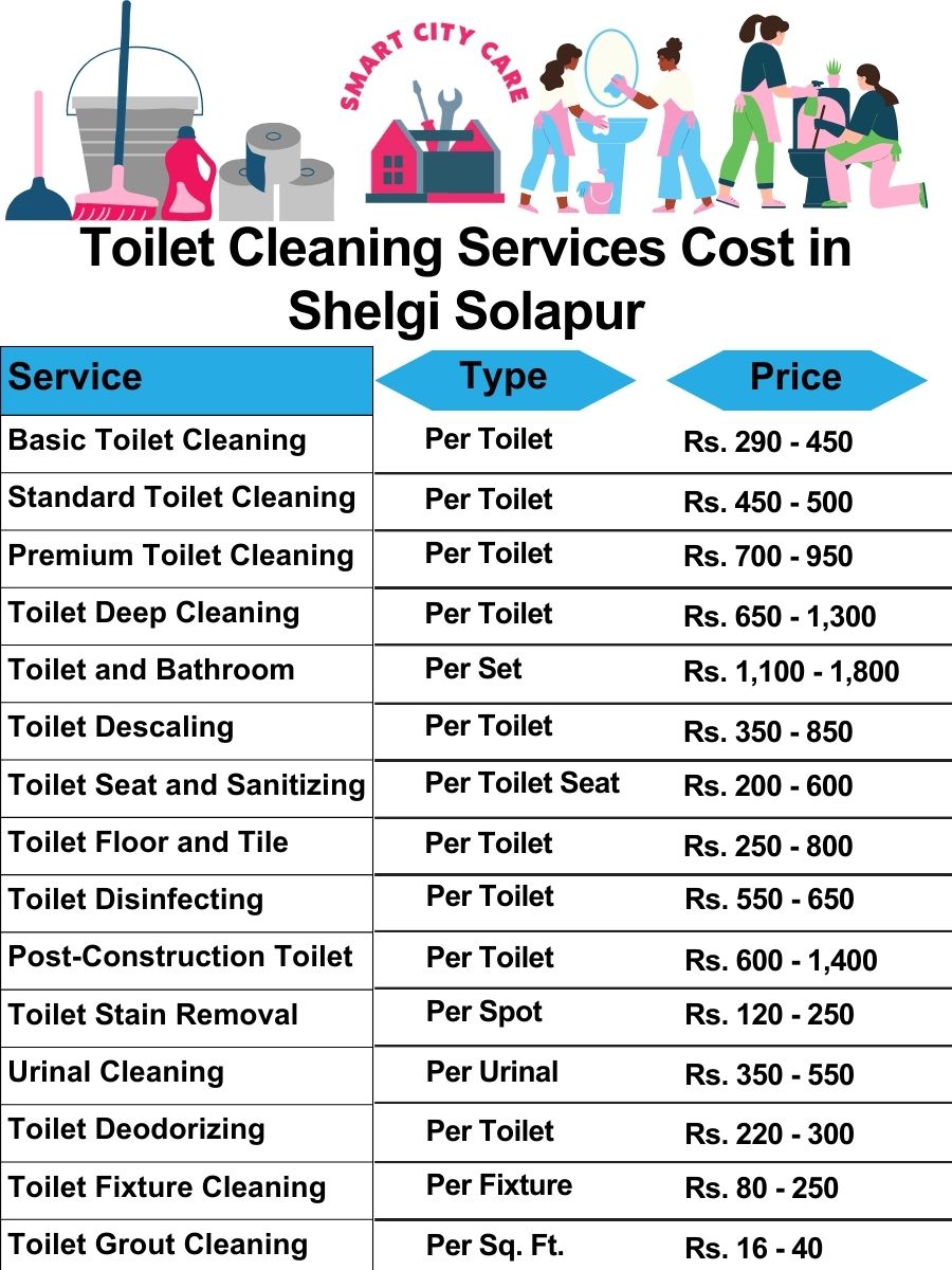 Toilet cleaning services price list in Shelgi, Solapur