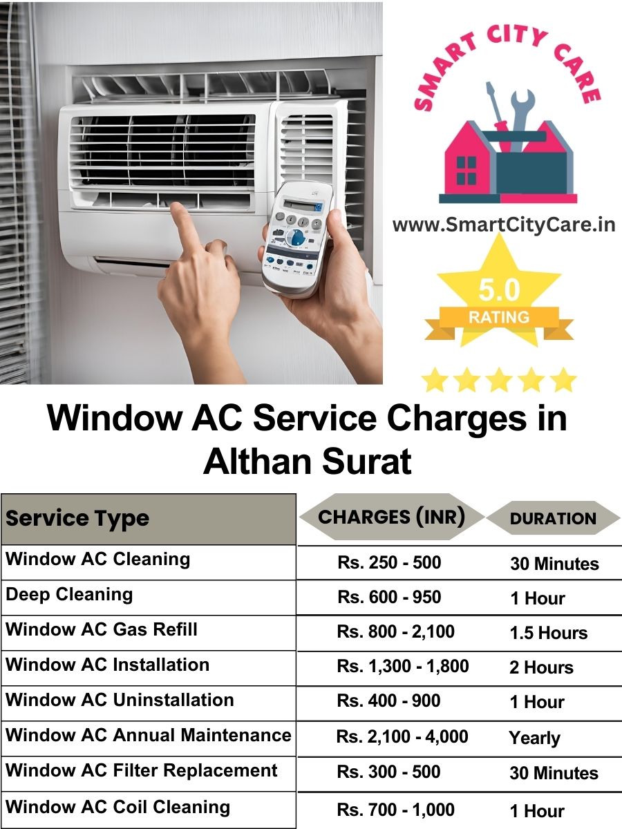 Window AC Service Charges list in  Althan, Surat