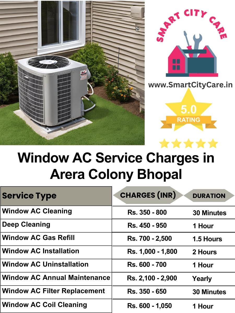 Window AC Service Charges list in Arera Colony, Bhopal