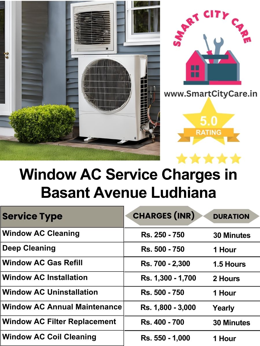 Window AC Service Charges list in  Basant Avenue, Ludhiana