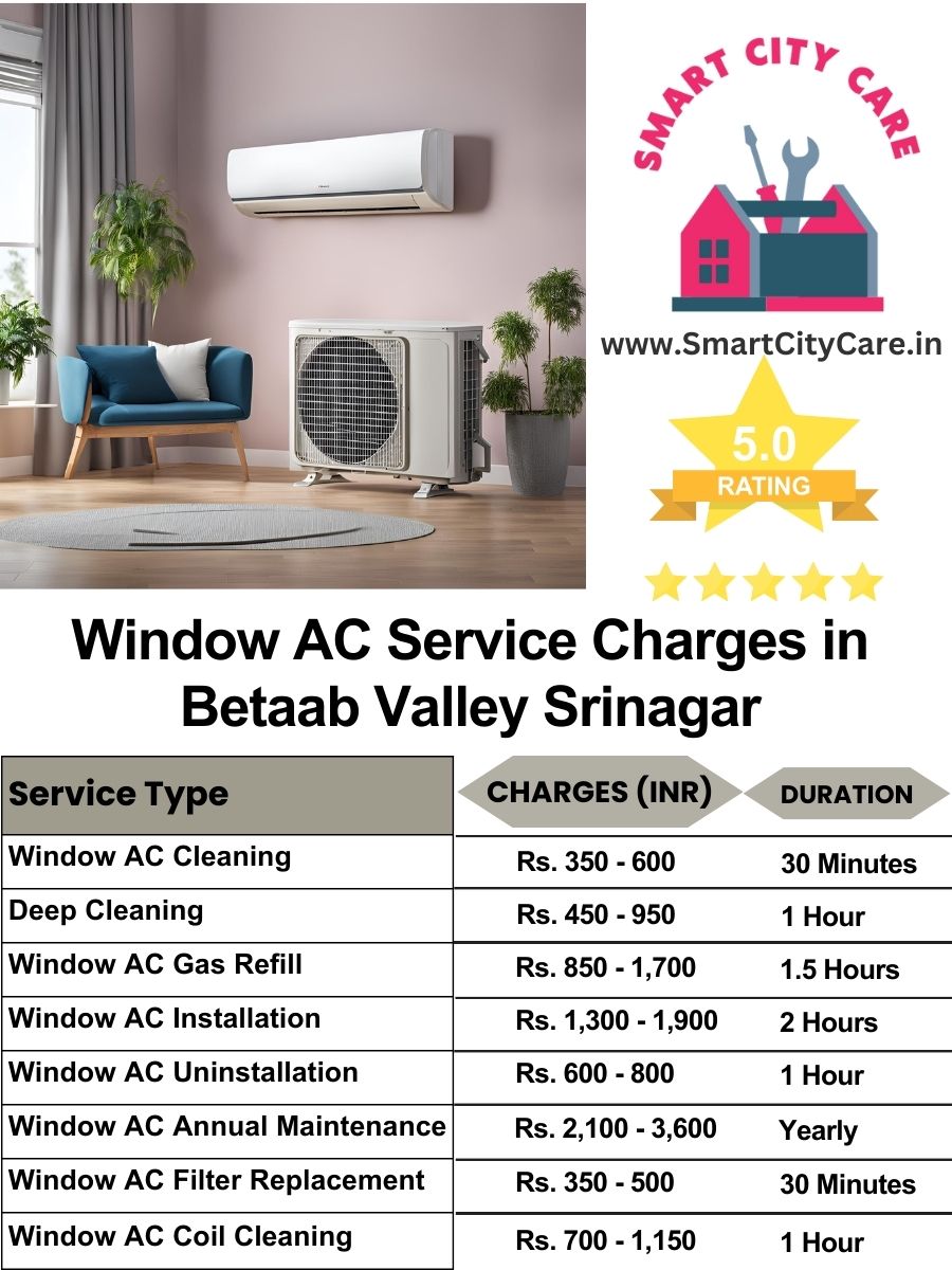 Window AC Service Charges list in  Betaab Valley, Srinagar