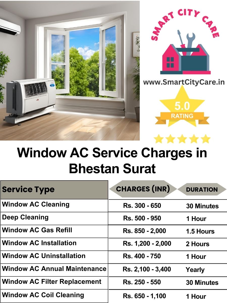 Window AC Service Charges list in  Bhestan, Surat