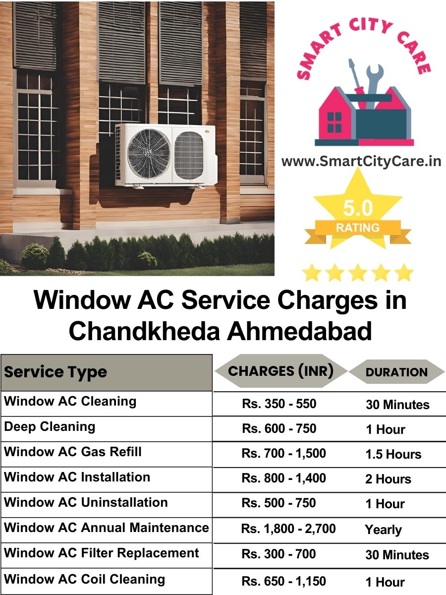 Window AC Service Charges in Chandkheda, Ahmedabad