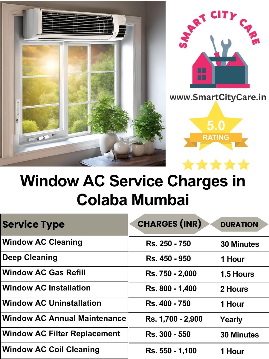 Window AC Service Charges list in Colaba, Mumbai
