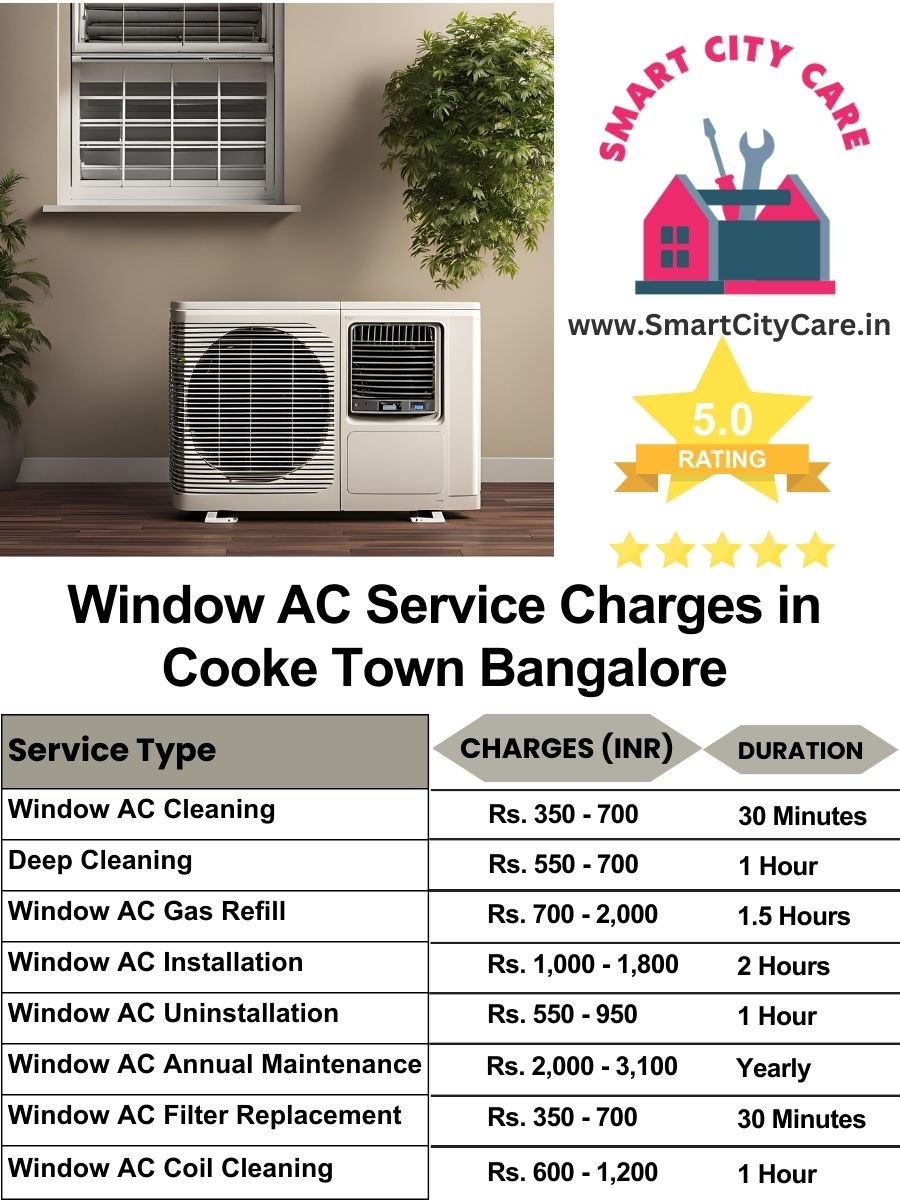 Window AC Service Charges list in  Cooke Town, Bangalore