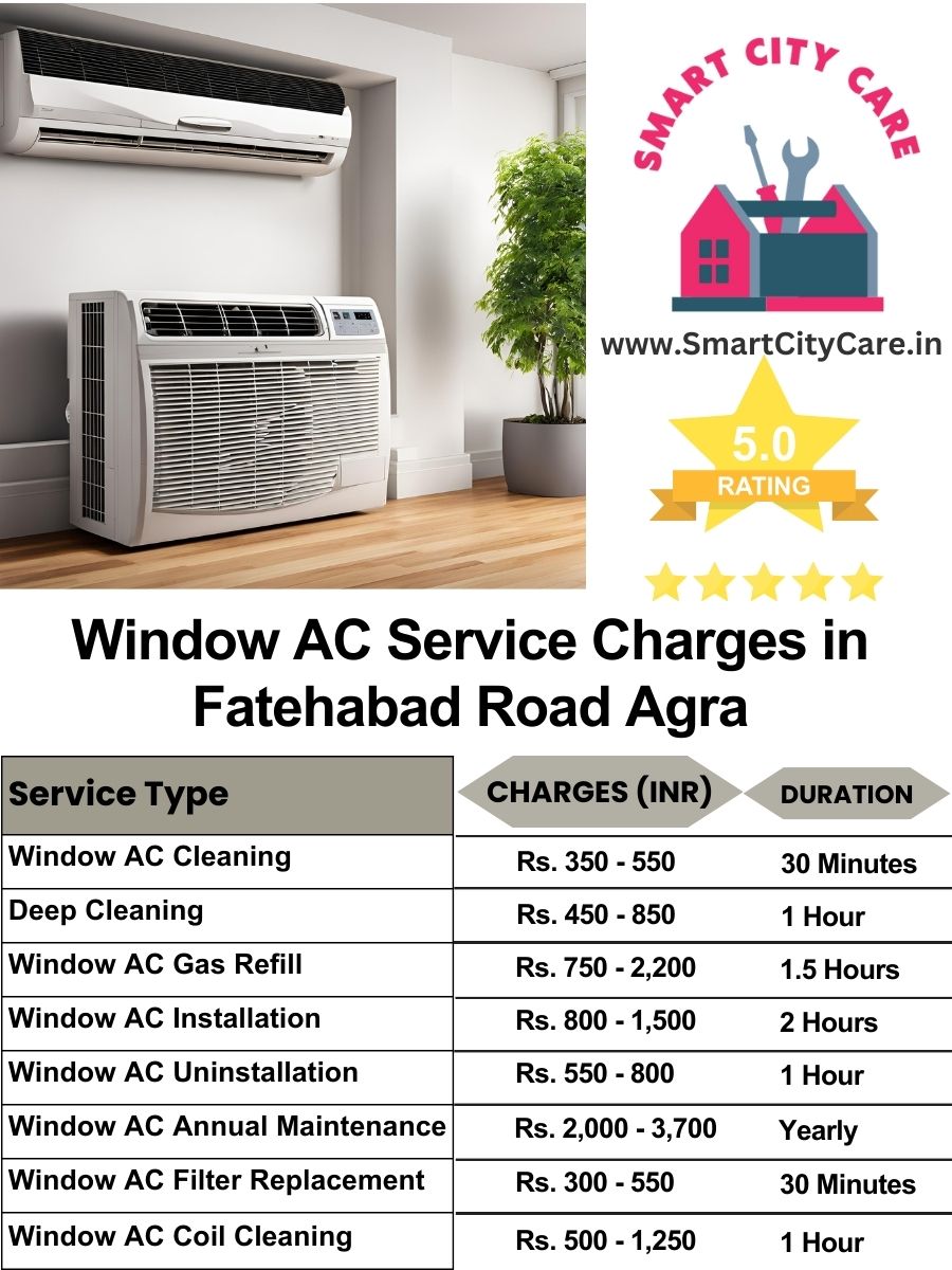 Window AC Service Charges list in  Fatehabad Road, Agra