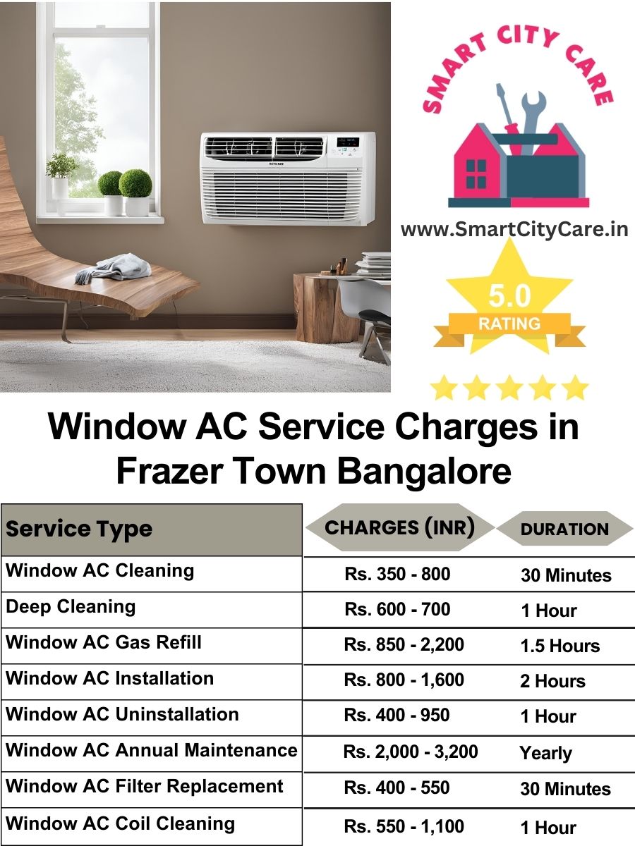 Window AC Service Charges list in  Frazer Town, Bangalore