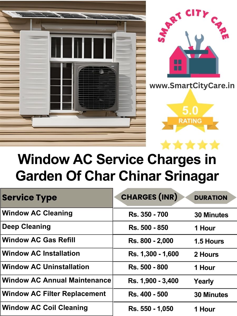 Window AC Service Charges list in  Garden Of Char Chinar, Srinagar