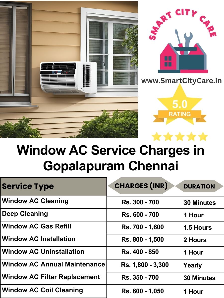 Window AC Service Charges list in  Gopalapuram, Chennai