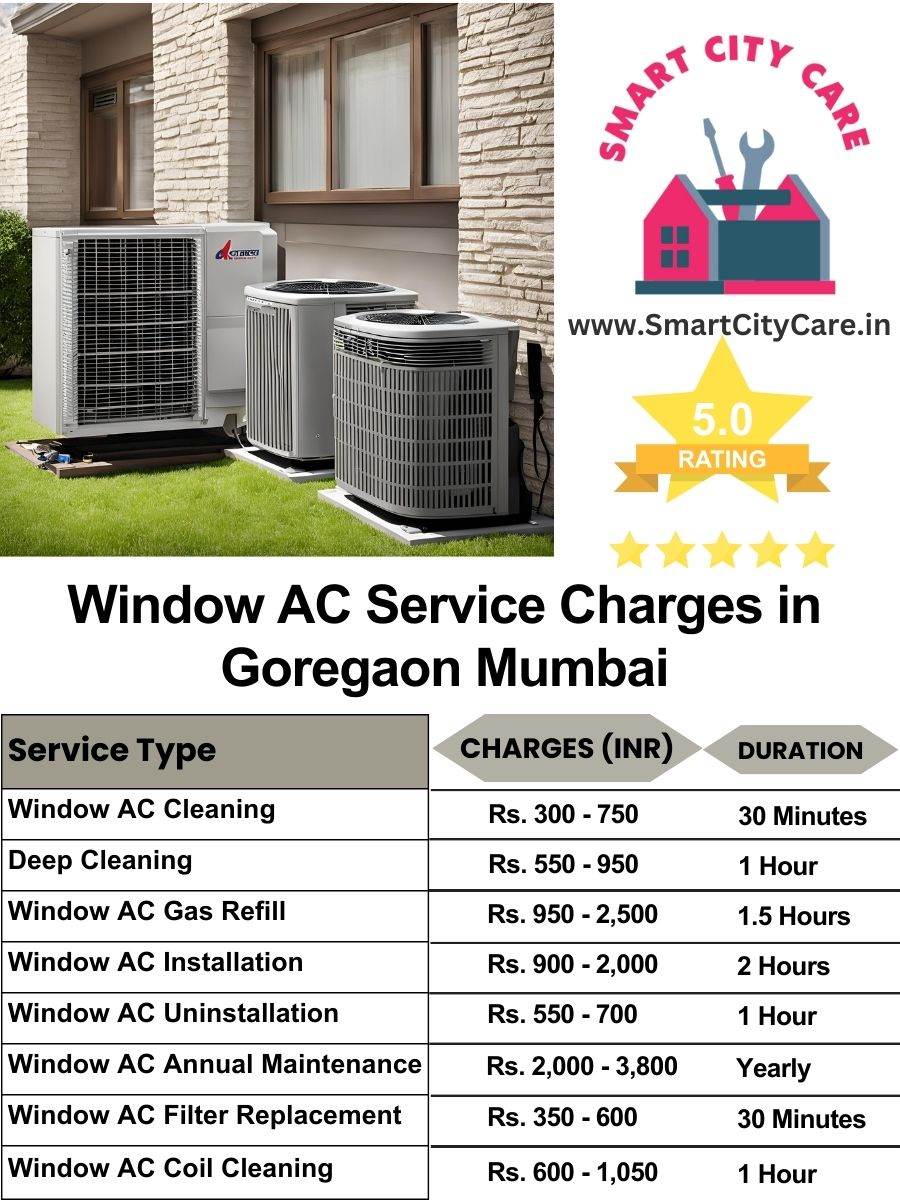 Window AC Service Charges list in Goregaon, Mumbai