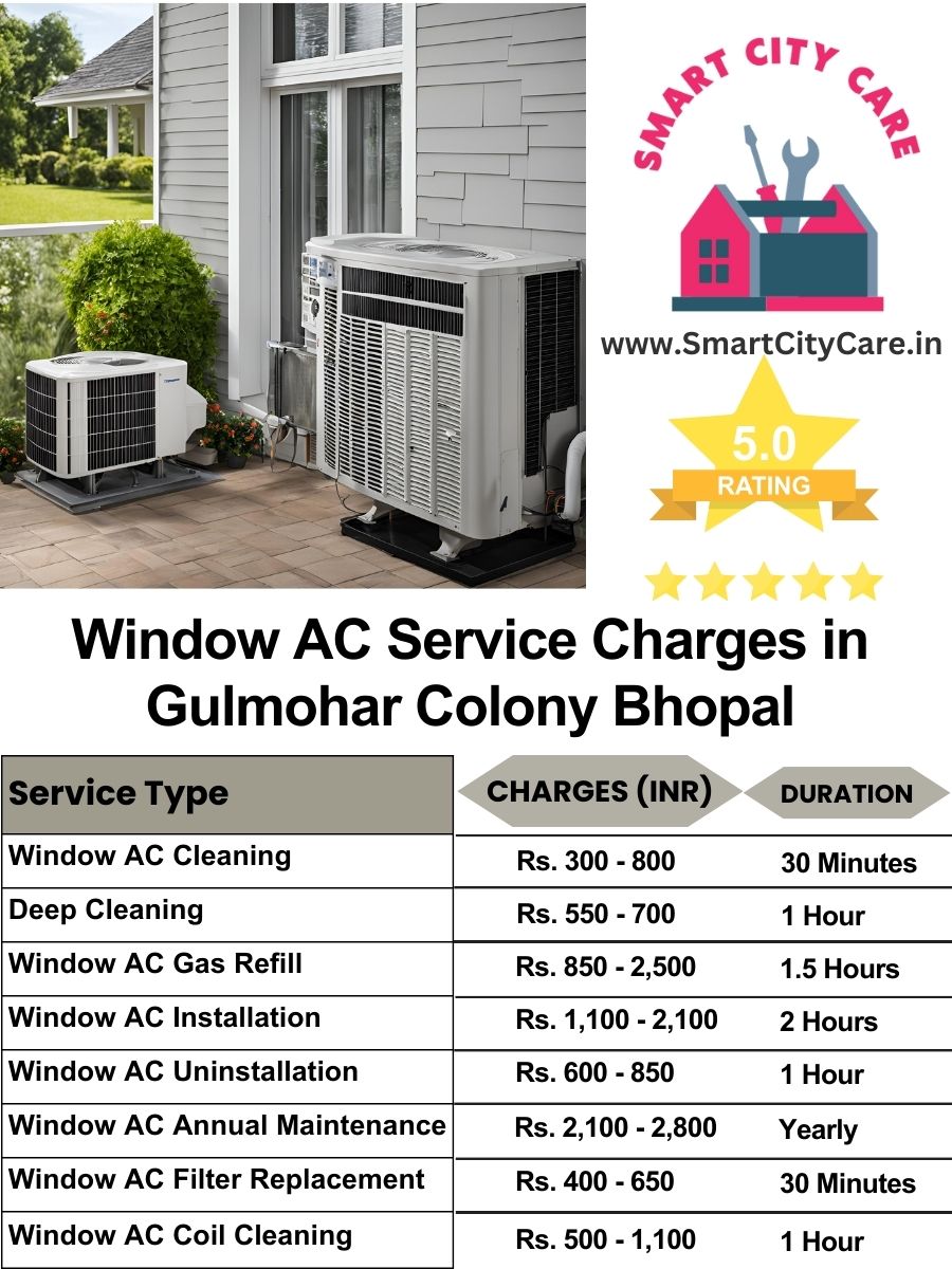 Window AC Service Charges list in  Gulmohar Colony, Bhopal