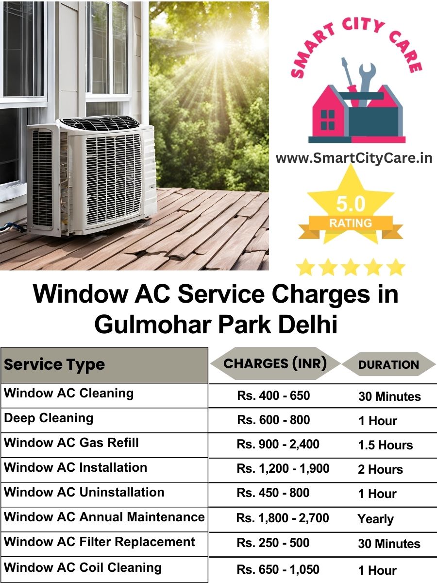 Window AC Service Charges list in  Gulmohar Park, Delhi