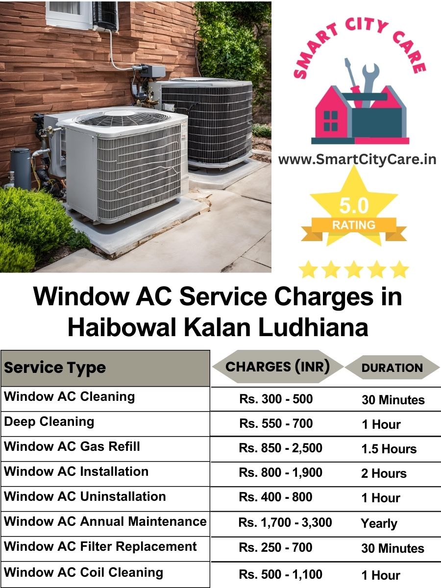 Window AC Service Charges list in  Haibowal Kalan, Ludhiana