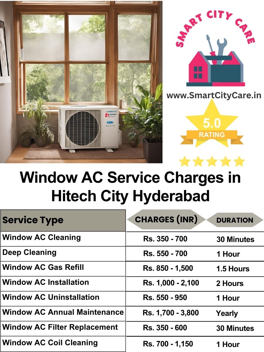 Window AC Service Charges list in Hitech City, Hyderabad