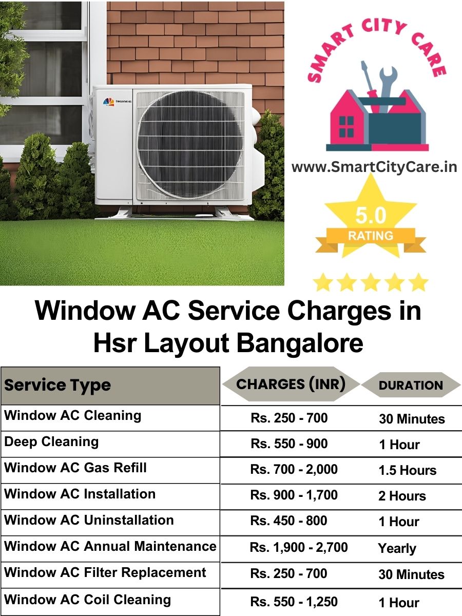 Window AC Service Charges list in  HSR Layout, Bangalore