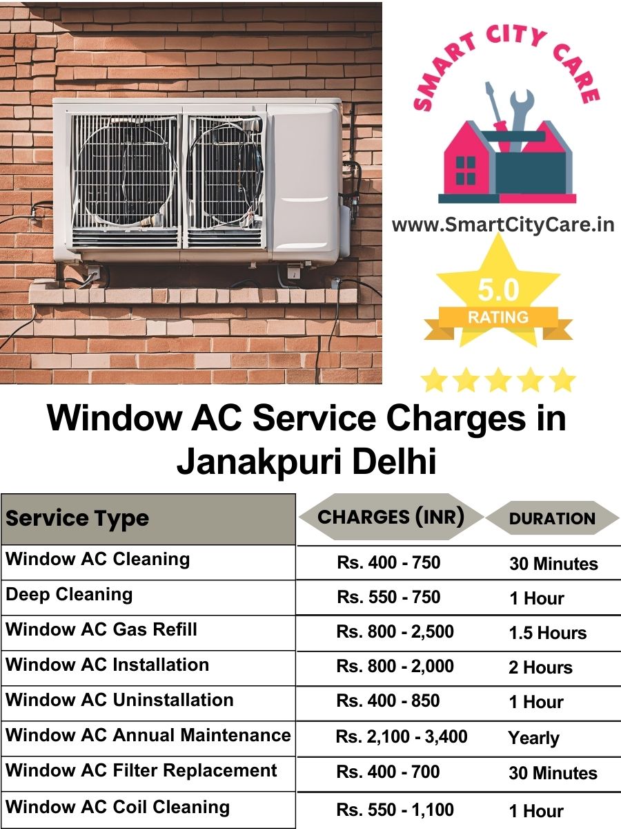 Window AC Service Charges list in  Janakpuri, Delhi
