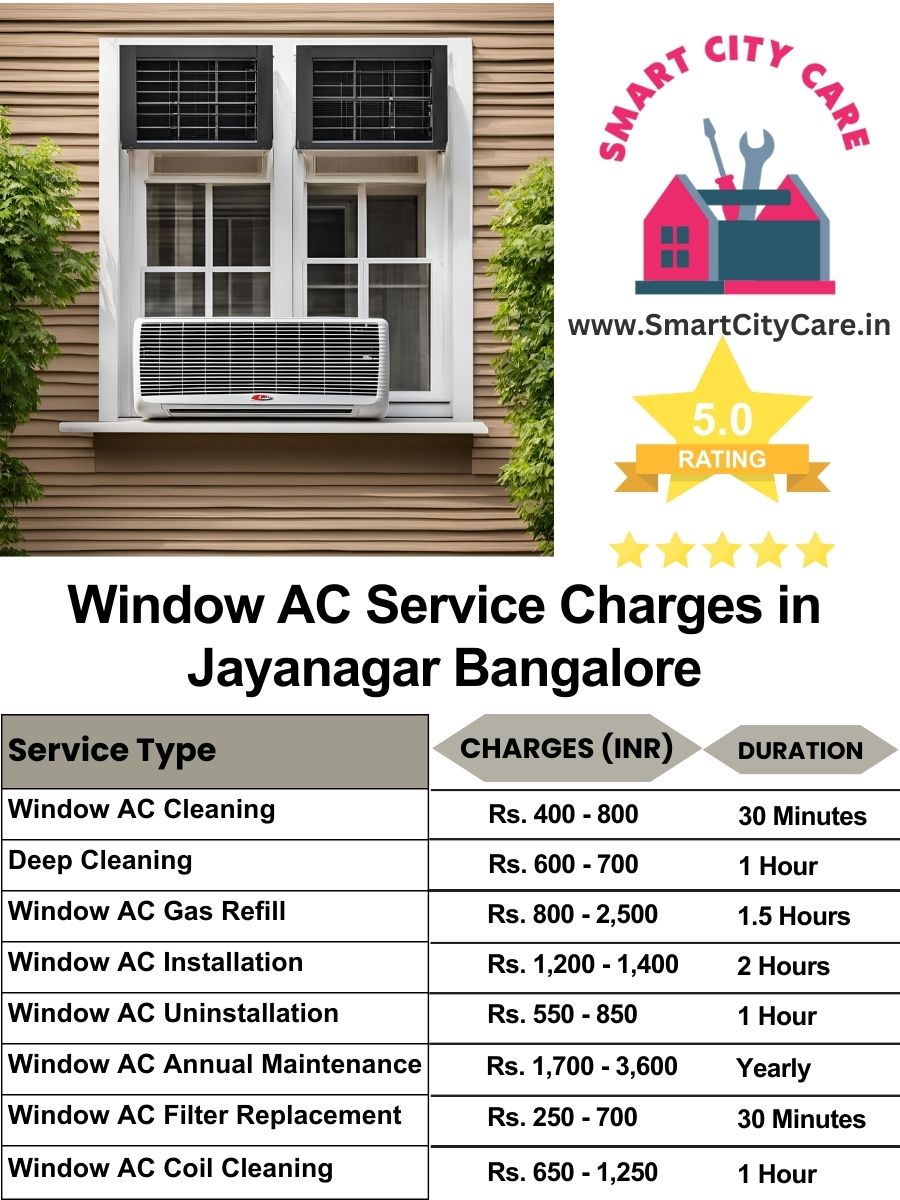 Window AC Service Charges list in  Jayanagar, Bangalore