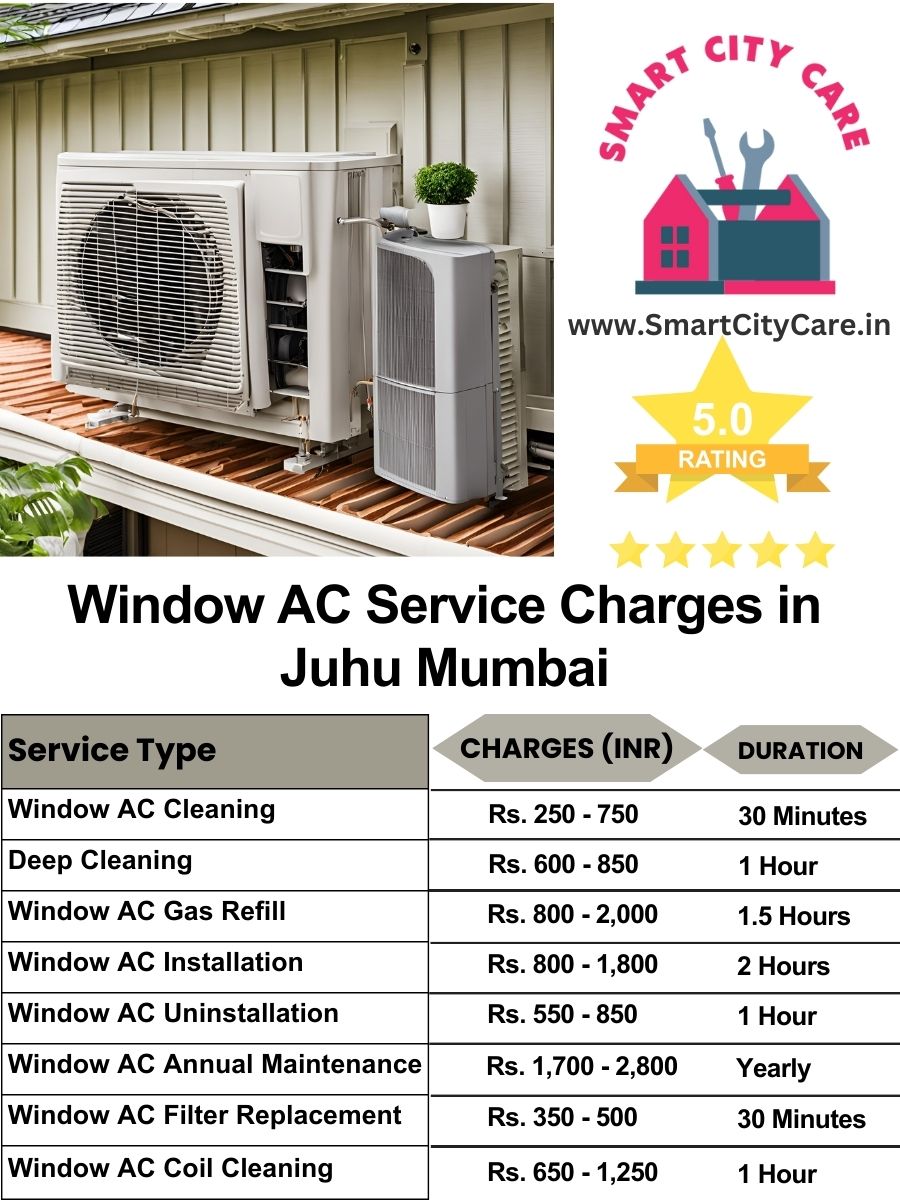 Window AC Service Charges list in Juhu, Mumbai