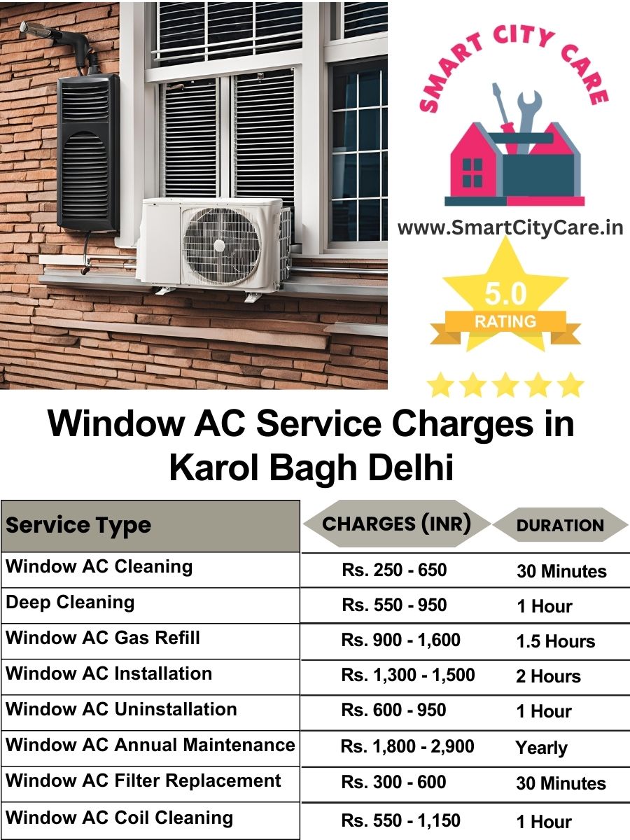 Window AC Service Charges list in  Karol Bagh, Delhi