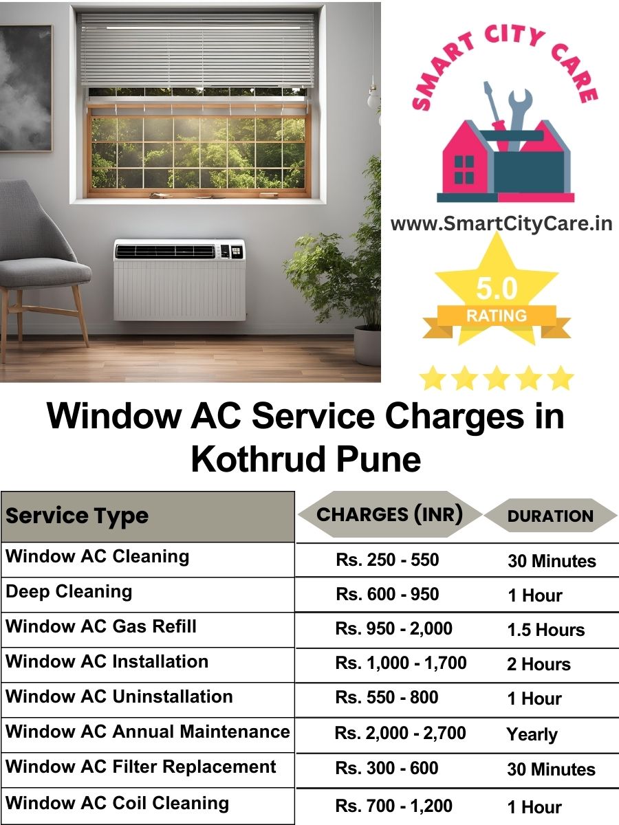 Window AC Service Charges list in Kothrud, Pune